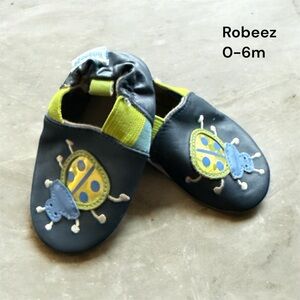 🌞❄️Robeez Navy and Lime Bug Baby Shoes